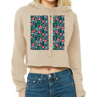 Floral Meadow In Red Cropped Hoodie | Artistshot