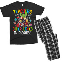 Teachers Are Superheroes Funny Back To School Teacher Gifts Premium T Men's T-shirt Pajama Set | Artistshot