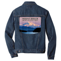 Mount Baker Whatcom County Bellingham Washington Mountain T Shirt Men Denim Jacket | Artistshot