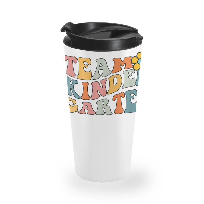 Team Kindergarten Groovy Wavy Back To School Teacher Student T Shirt Travel Mug | Artistshot