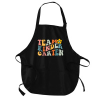 Team Kindergarten Groovy Wavy Back To School Teacher Student T Shirt Medium-length Apron | Artistshot