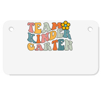 Team Kindergarten Groovy Wavy Back To School Teacher Student T Shirt Motorcycle License Plate | Artistshot