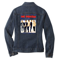 Spray Paint Blue 1 Direction Ladies Denim Jacket | Artistshot