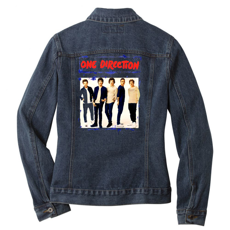 Spray Paint Blue 1 Direction Ladies Denim Jacket | Artistshot