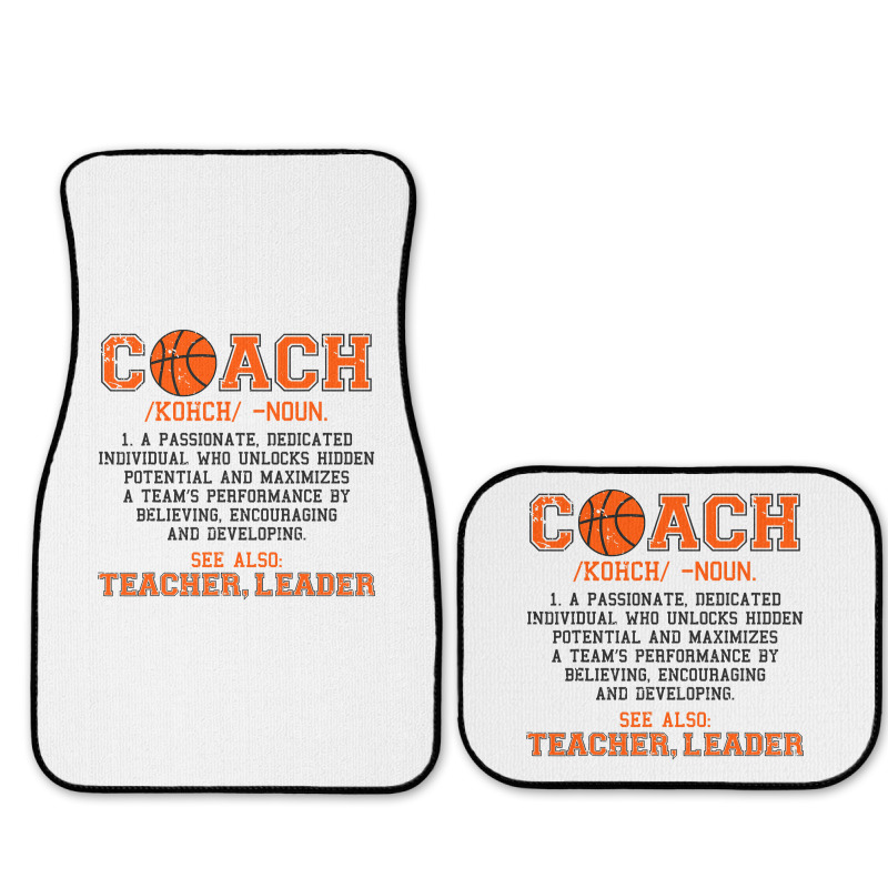 Basketball Coach Noun Definition Funny Men Women Sport Gifts T Shirt Full Set Car Mats By