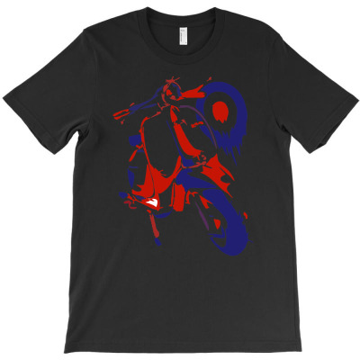 Lambretta Red White & Blue Ideal Birthday Present Gift T-shirt Designed By Abdul Hasim