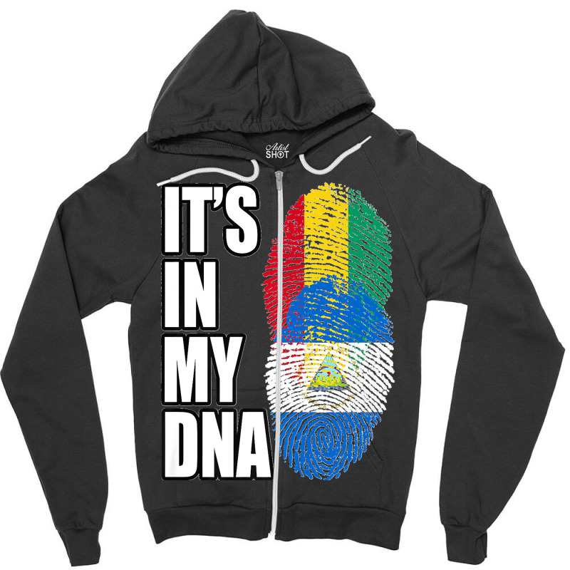 Nicaraguan And Guinean Mix Dna Flag Heritage Premium Zipper Hoodie | Artistshot