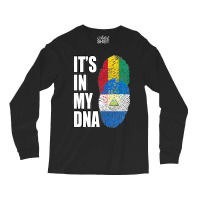 Nicaraguan And Guinean Mix Dna Flag Heritage Premium Long Sleeve Shirts | Artistshot