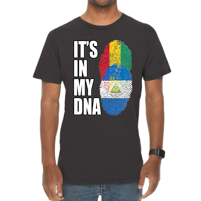 Nicaraguan And Guinean Mix Dna Flag Heritage Premium Vintage T-shirt | Artistshot