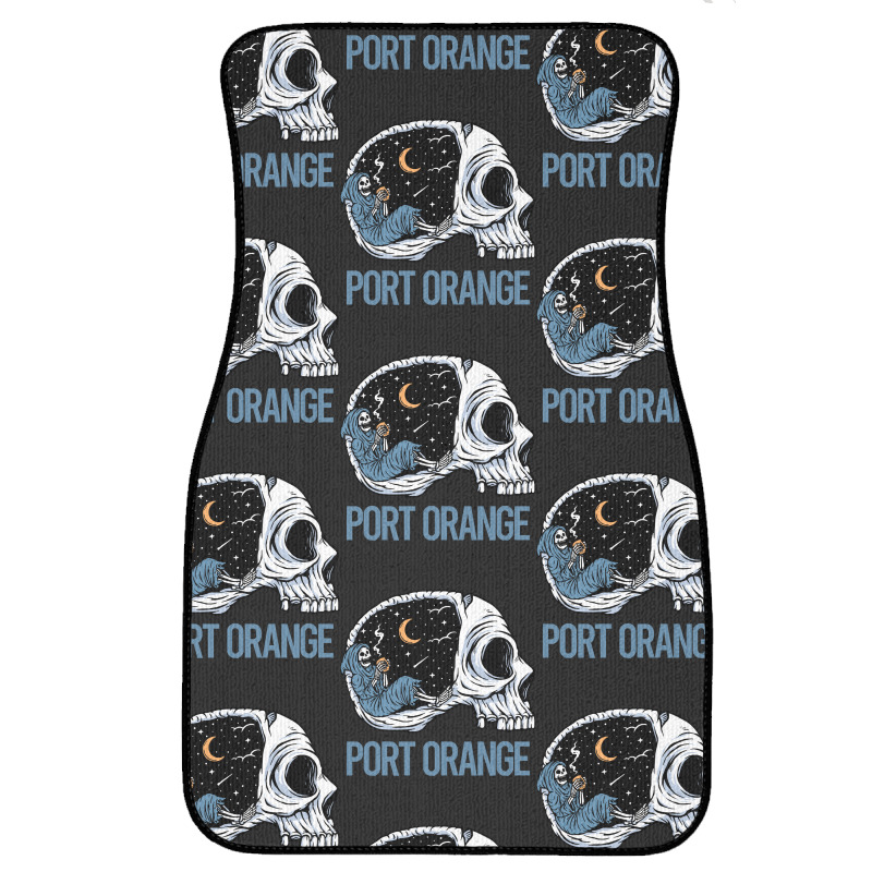 Port Orange T  Shirt Chilling Skeleton Port Orange T  Shirt Front Car Mat | Artistshot