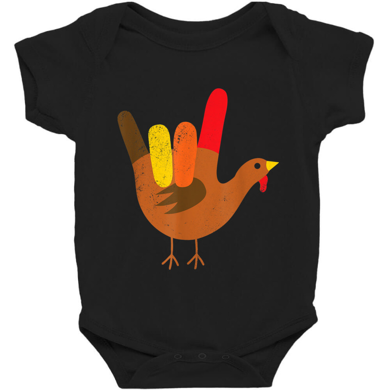 American Sign Language I Love You Thanksgiving Turkey Tshirt Baby Bodysuit by Maria_Jezierski | Artistshot