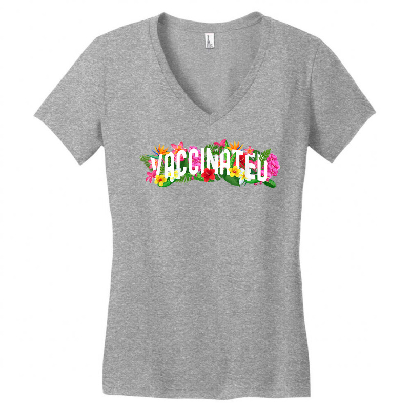 I'm Vaccinated Floral Pro Vaccination Summer Vaccine Gift T Shirt Women's V-Neck T-Shirt by sabadmscoastlw | Artistshot