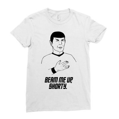 Beam Me Up Shorty Ladies Fitted T-shirt Designed By Ditreamx