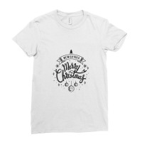 Black Silhouette Lettering Christmas Ladies Fitted T-shirt | Artistshot