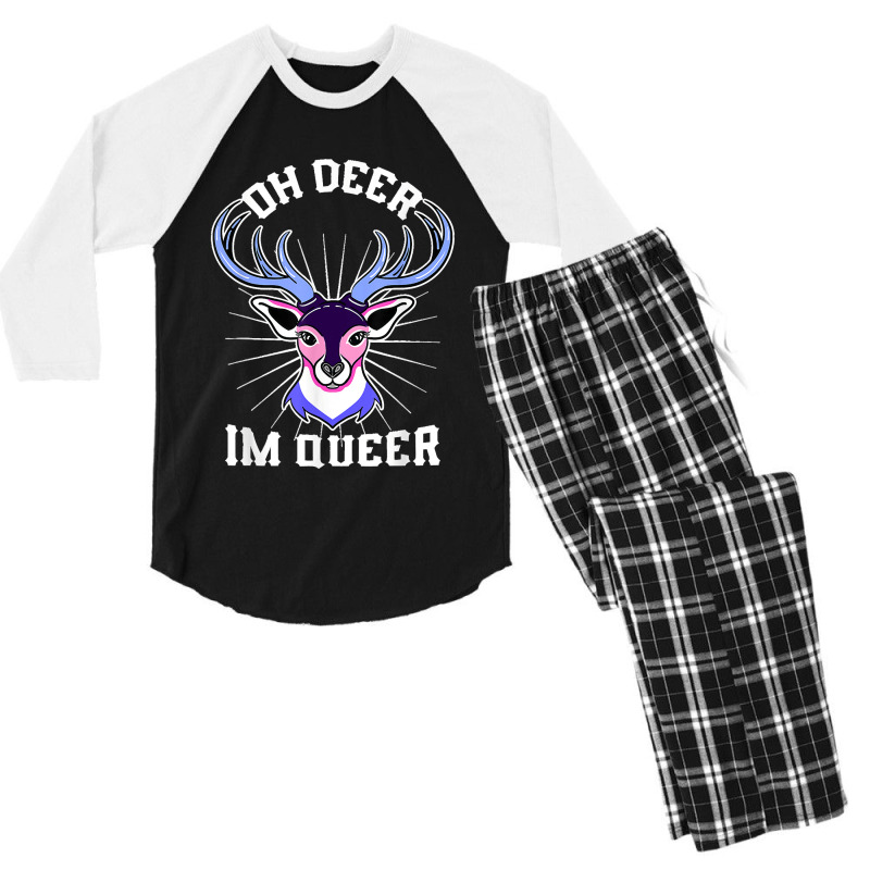 Oh Deer Im Queer Omnisexual Pride Men's 3/4 Sleeve Pajama Set by EaglesonBonnie | Artistshot