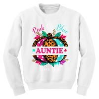 Pink Or Blue Auntie Loves You Leopard Pumpkin Fall Season T Shirt Youth Sweatshirt | Artistshot