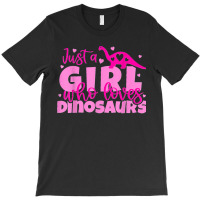 Just A Girl Who Loves Dinosaurs With Reptile Hearts Pink T-shirt | Artistshot