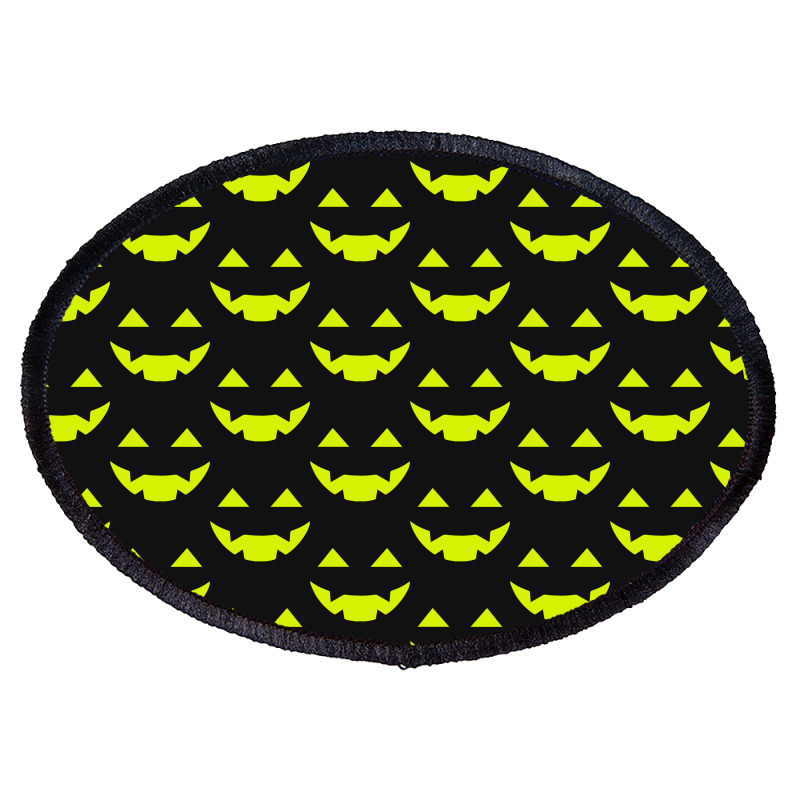 Halloween T Shirt Big Scary Slime In Black Smiling Halloween Pumpkin Oval  Patch. By Artistshot
