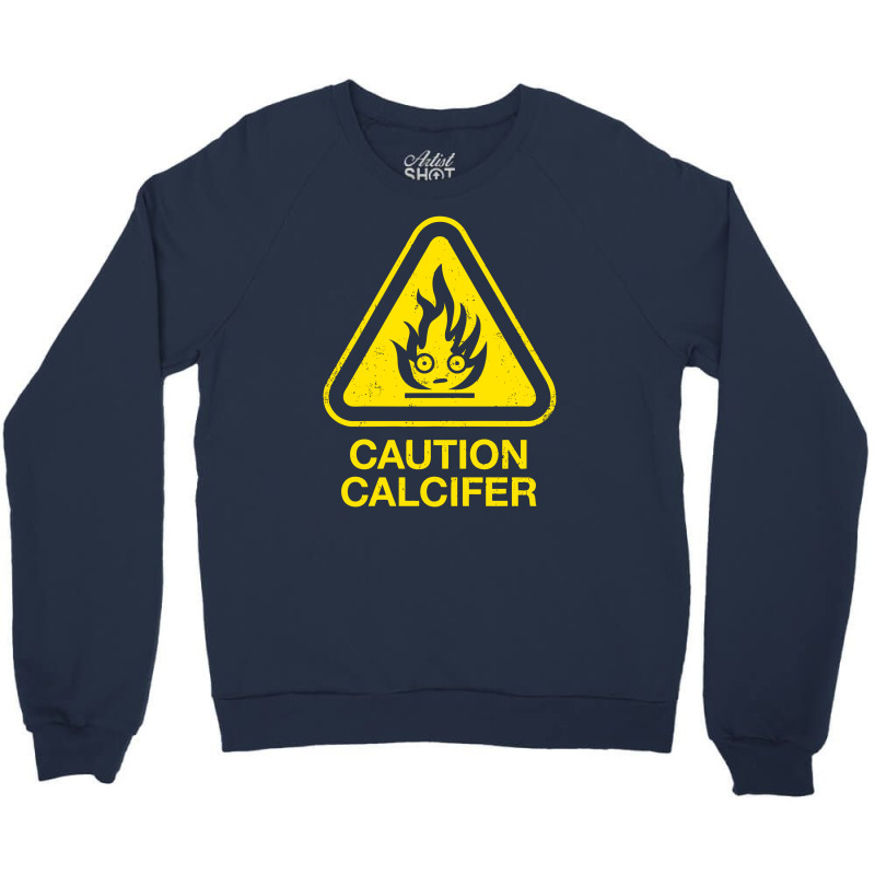 Caution Calcifer Crewneck Sweatshirt | Artistshot