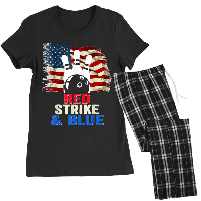 Patriotic Bowling 4th Of July Red Strike & Blue Usa Flag Women's Pajamas Set by EaglesonBonnie | Artistshot