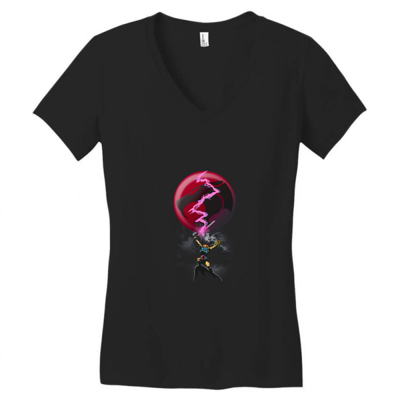 Epic Thunder Sword Scene Women's V-Neck T-Shirt by hidupmereka1 | Artistshot