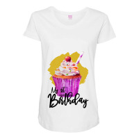 My First Birthday Girl Maternity Scoop Neck T-shirt | Artistshot