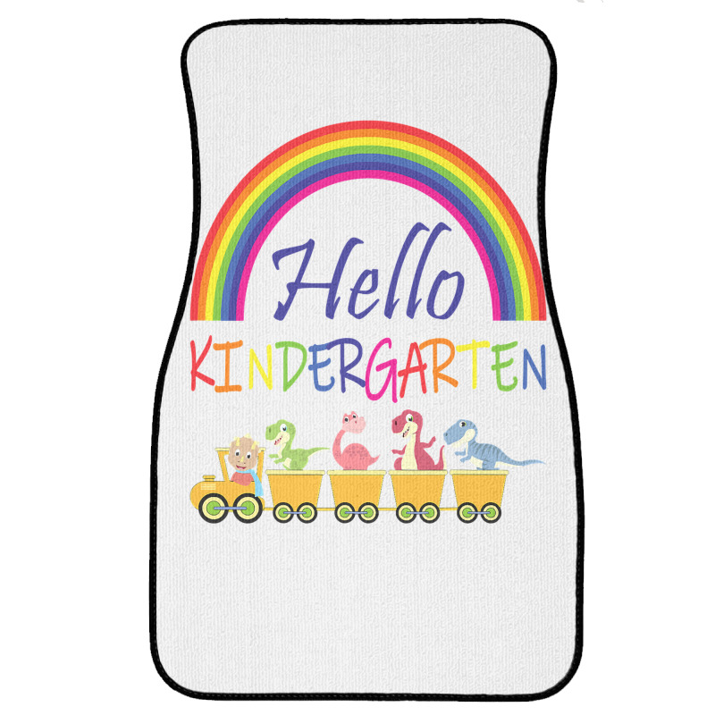 Train Dinosaur Team First Day Of Kindergarten Back To School T Shirt Front Car Mat | Artistshot