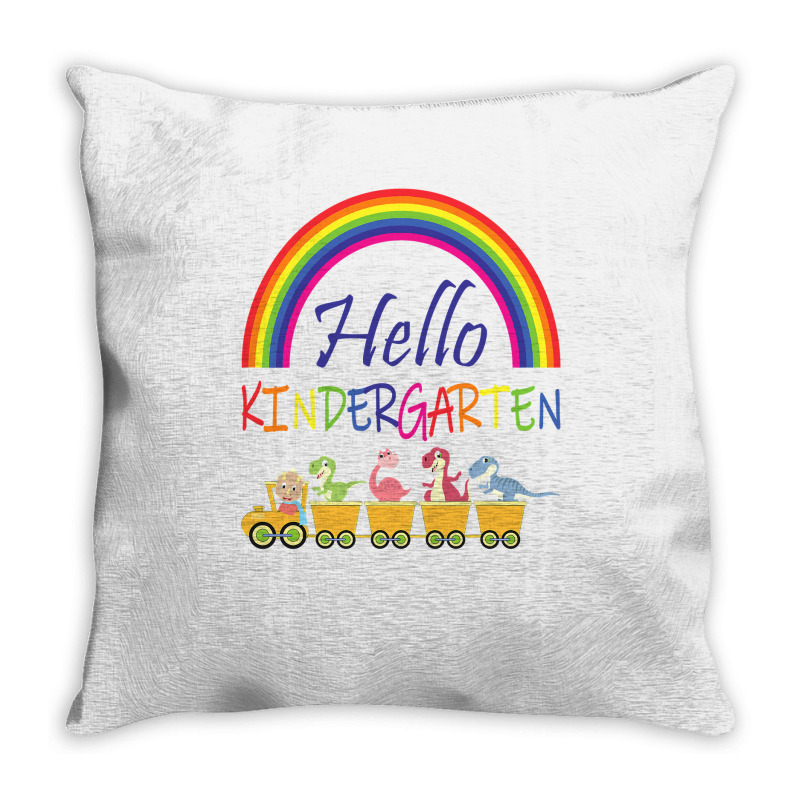 Train Dinosaur Team First Day Of Kindergarten Back To School T Shirt Throw Pillow | Artistshot