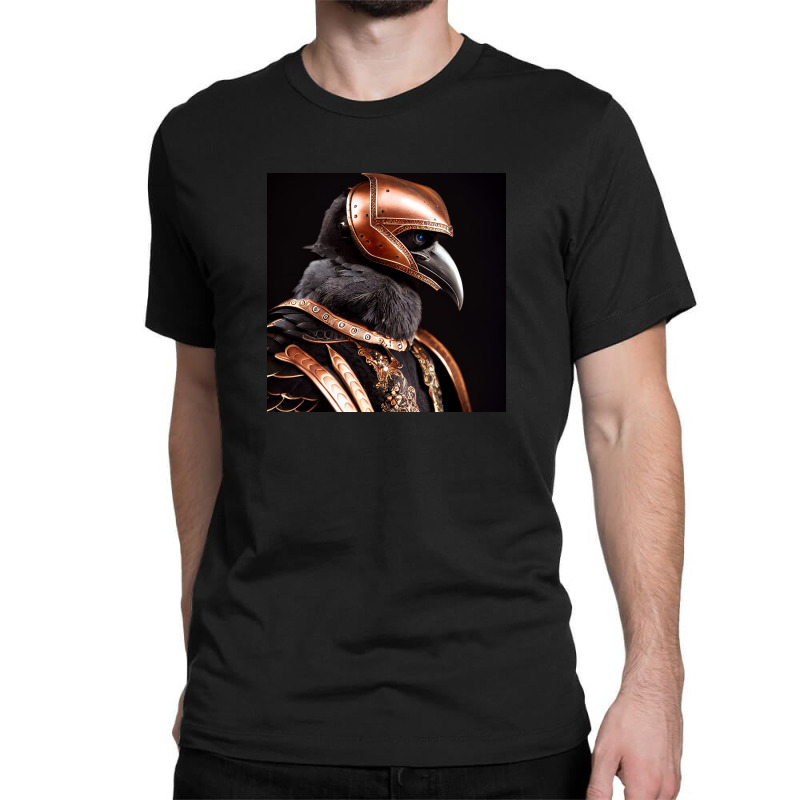 A Raven Wearing Copper, Armour And Helm Classic T-shirt by ardanz | Artistshot