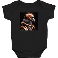 A Raven Wearing Copper, Armour And Helm Baby Bodysuit | Artistshot