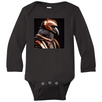 A Raven Wearing Copper, Armour And Helm Long Sleeve Baby Bodysuit | Artistshot