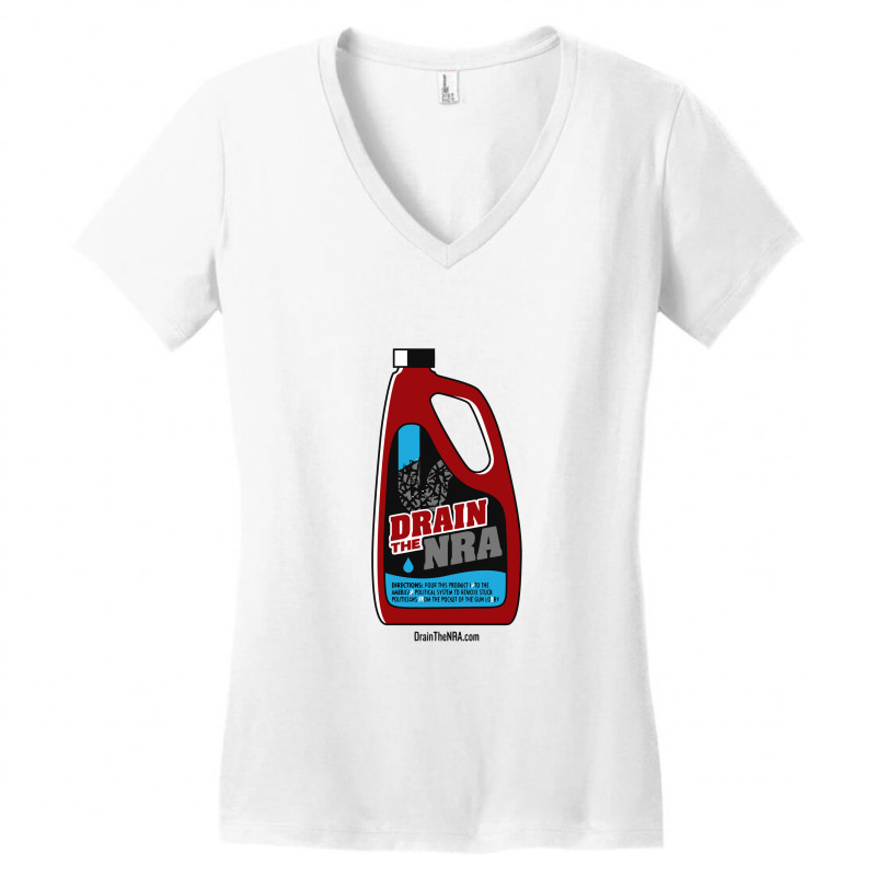 F2018GBi Drain The NRA Womens Short-Sleeve V Neck T-Shirt