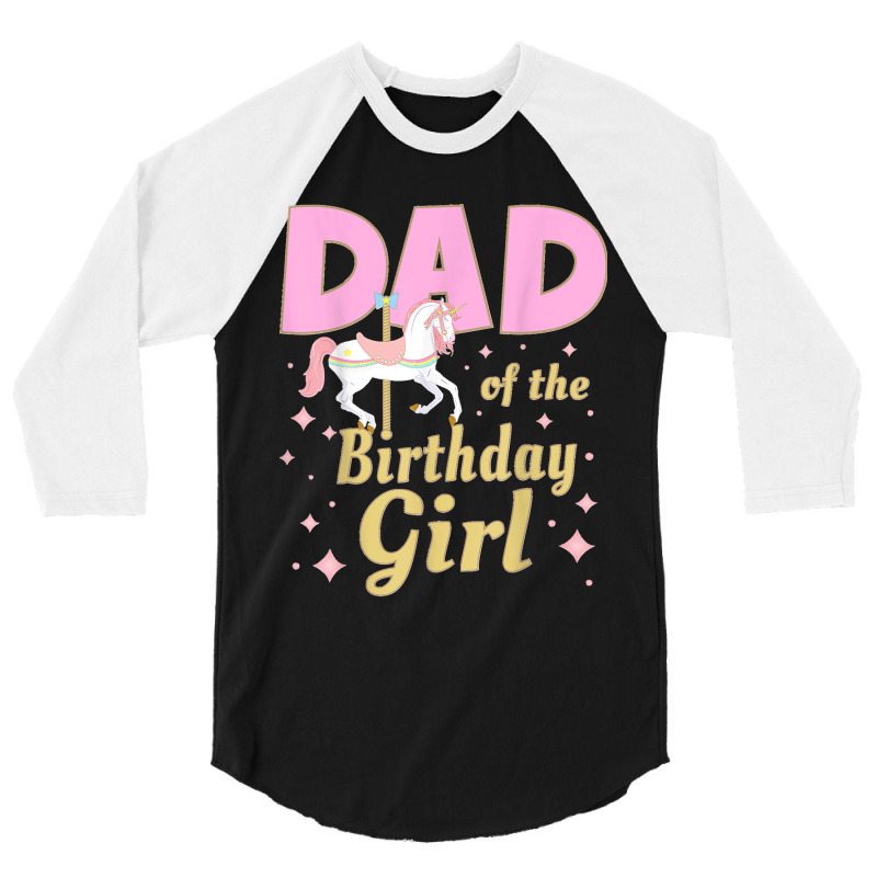 Mens Carousel Party Family Matching Dad 1st First Birthday Girl 3/4 Sleeve Shirt | Artistshot