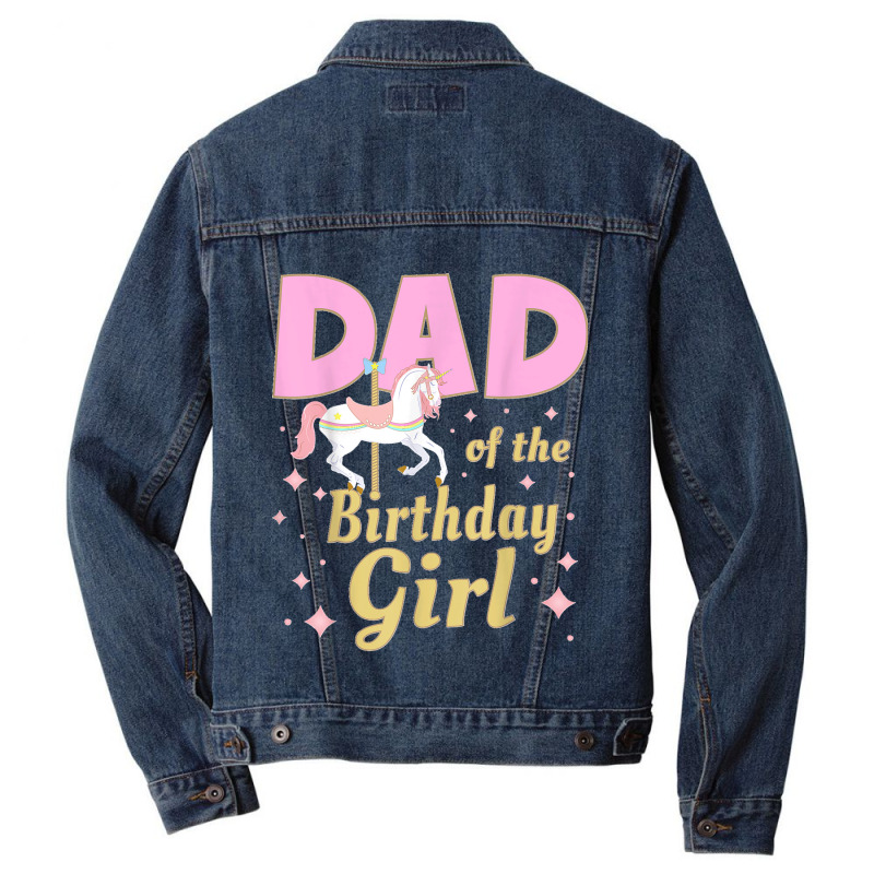 Mens Carousel Party Family Matching Dad 1st First Birthday Girl Men Denim Jacket | Artistshot