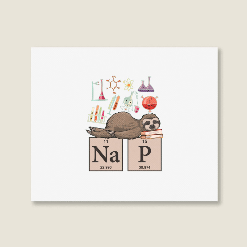 Funny Chemistry Sloth Art Gift Landscape Canvas Print | Artistshot