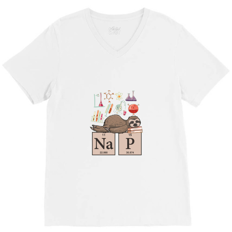 Funny Chemistry Sloth Art Gift V-neck Tee | Artistshot