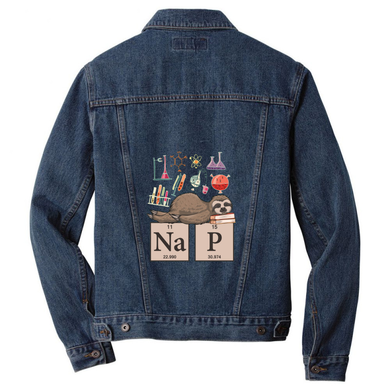 Funny Chemistry Sloth Art Gift Men Denim Jacket | Artistshot