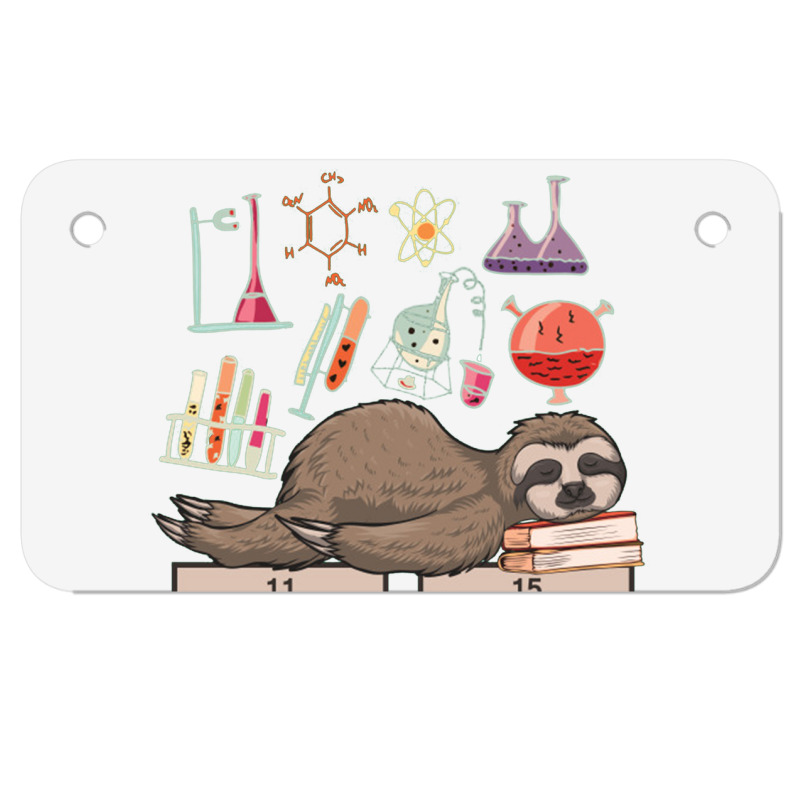 Funny Chemistry Sloth Art Gift Motorcycle License Plate | Artistshot