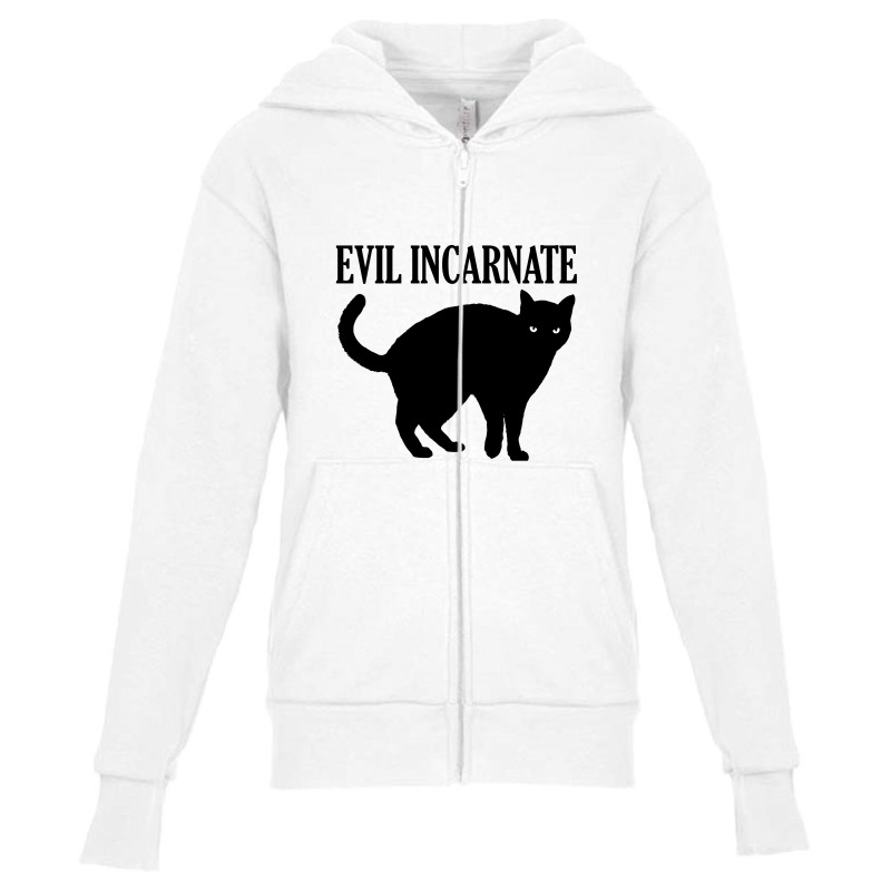 Evil Incarnate Black Cat Youth Zipper Hoodie by lainmundur | Artistshot