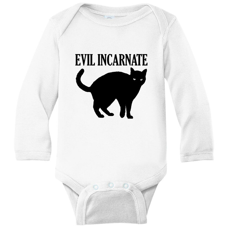 Evil Incarnate Black Cat Long Sleeve Baby Bodysuit by lainmundur | Artistshot