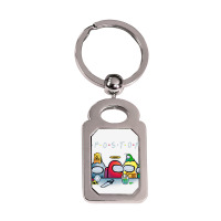 Gaming Crewmate Meme Impostor Among Game Us Sus Silver Rectangle Keychain | Artistshot