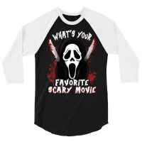 Whats Your Scary Movie T  Shirt Funny What's Your Scary Movie Hallowee 3/4 Sleeve Shirt | Artistshot