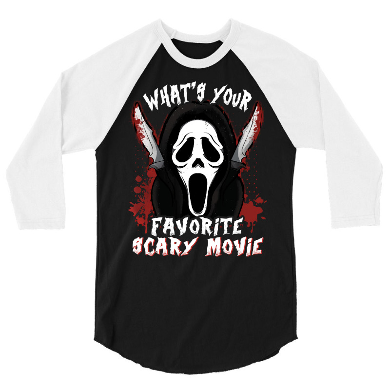 Whats Your Scary Movie T  Shirt Funny What's Your Scary Movie Hallowee 3/4 Sleeve Shirt | Artistshot