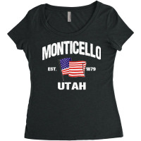 Monticello Utah Ut Usa Stars & Stripes Vintage Style Women's Triblend Scoop T-shirt | Artistshot