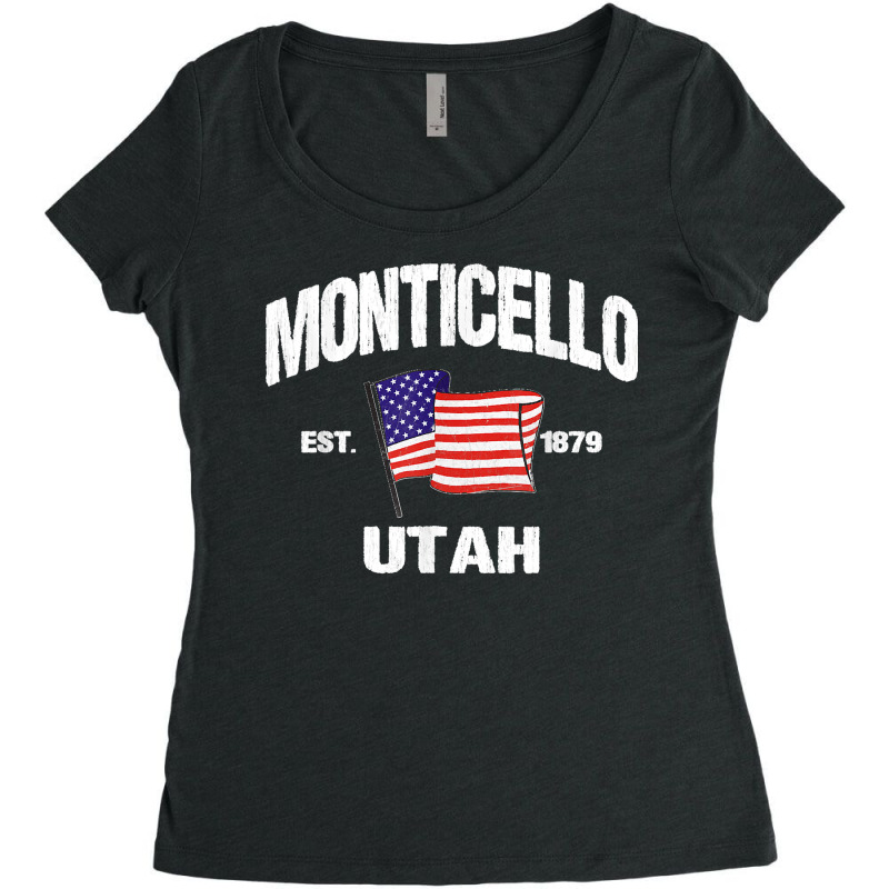 Monticello Utah Ut Usa Stars & Stripes Vintage Style Women's Triblend Scoop T-shirt by WirtzRichard | Artistshot