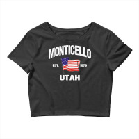 Monticello Utah Ut Usa Stars & Stripes Vintage Style Crop Top | Artistshot