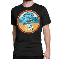 Marco Island Beach Florida Fl Ocean Wave Shark Fin Vacation Pullover H Classic T-shirt | Artistshot