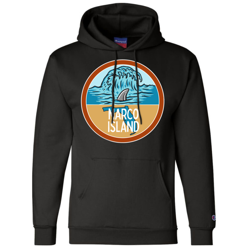 Marco Island Beach Florida Fl Ocean Wave Shark Fin Vacation Pullover H Champion Hoodie | Artistshot