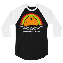 TacoCat Spelled Backwards Is Taco Cat Toddler Raglan 3/4 Sleeve Baseball Tee 