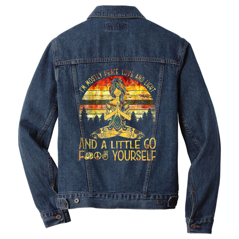 I'm Mostly Peace Love And Light Men Denim Jacket by frizidan | Artistshot